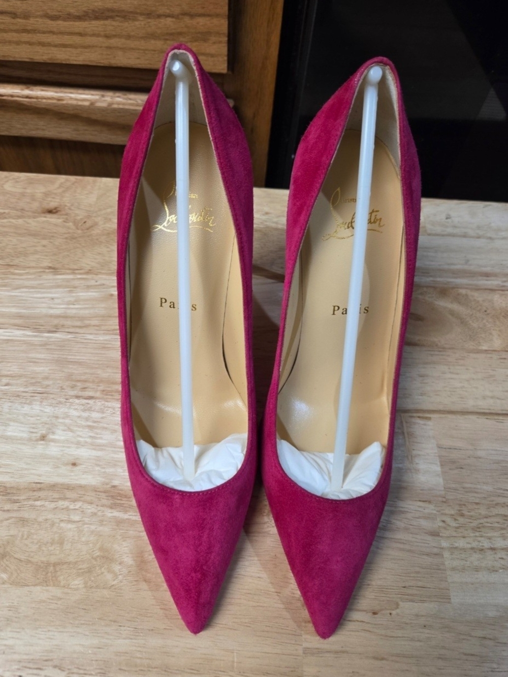 Christian Louboutin KATE 100 VEAU VELOURS BOMBA SIZE 38
